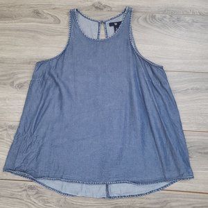 GAP Factory Sleeveless Round Neck Tank Top Denim Blue Size Small